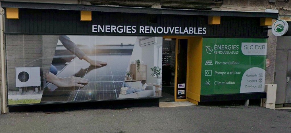 Façade et vitrine du bureau SLG ENR Réseau à Roche-la-Molière (Loire)